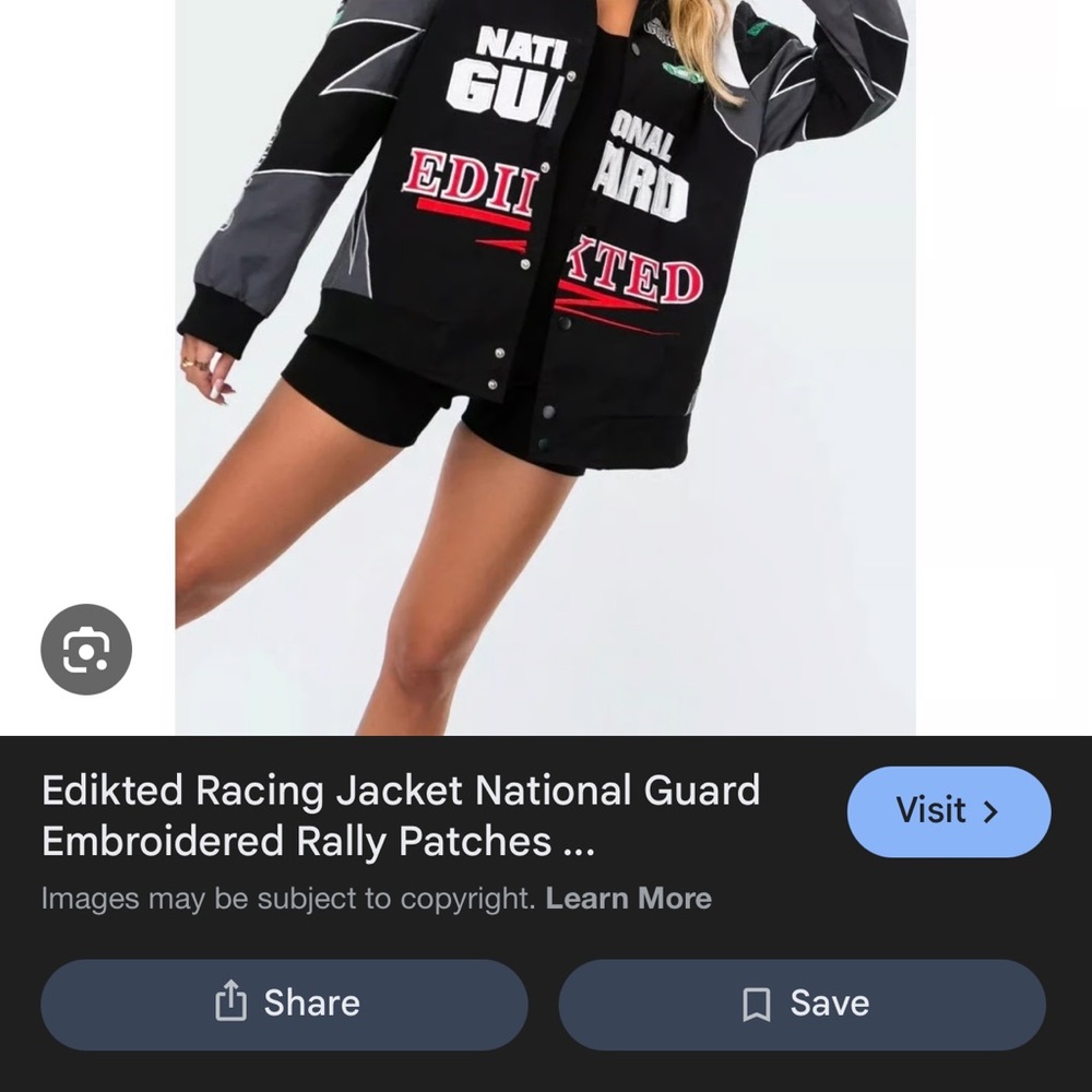 Edikted Black Jacket with Red and White Details